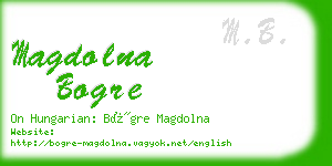 magdolna bogre business card